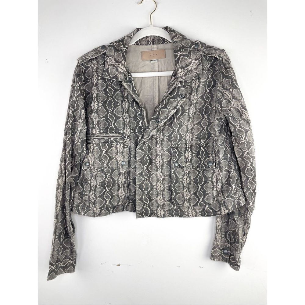 BLANK NYC Python Snake Skin Print Cropped Jacket Coat Size S